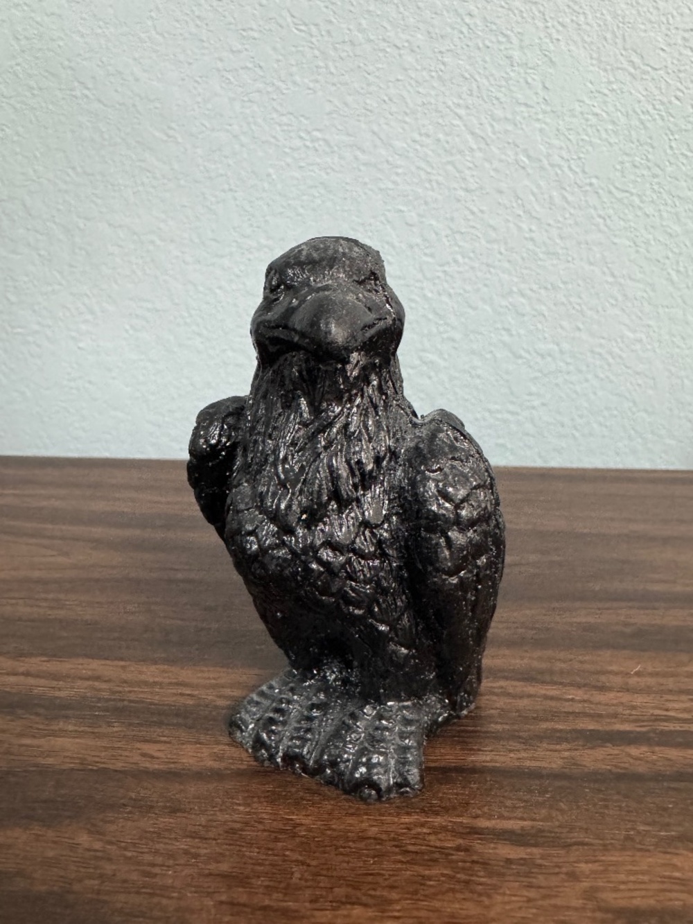 Handcrafted From Coal Black Coal Eagle Figurine, Handcrafted Animals Theme